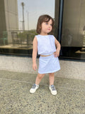 Skirt Linen Set in White